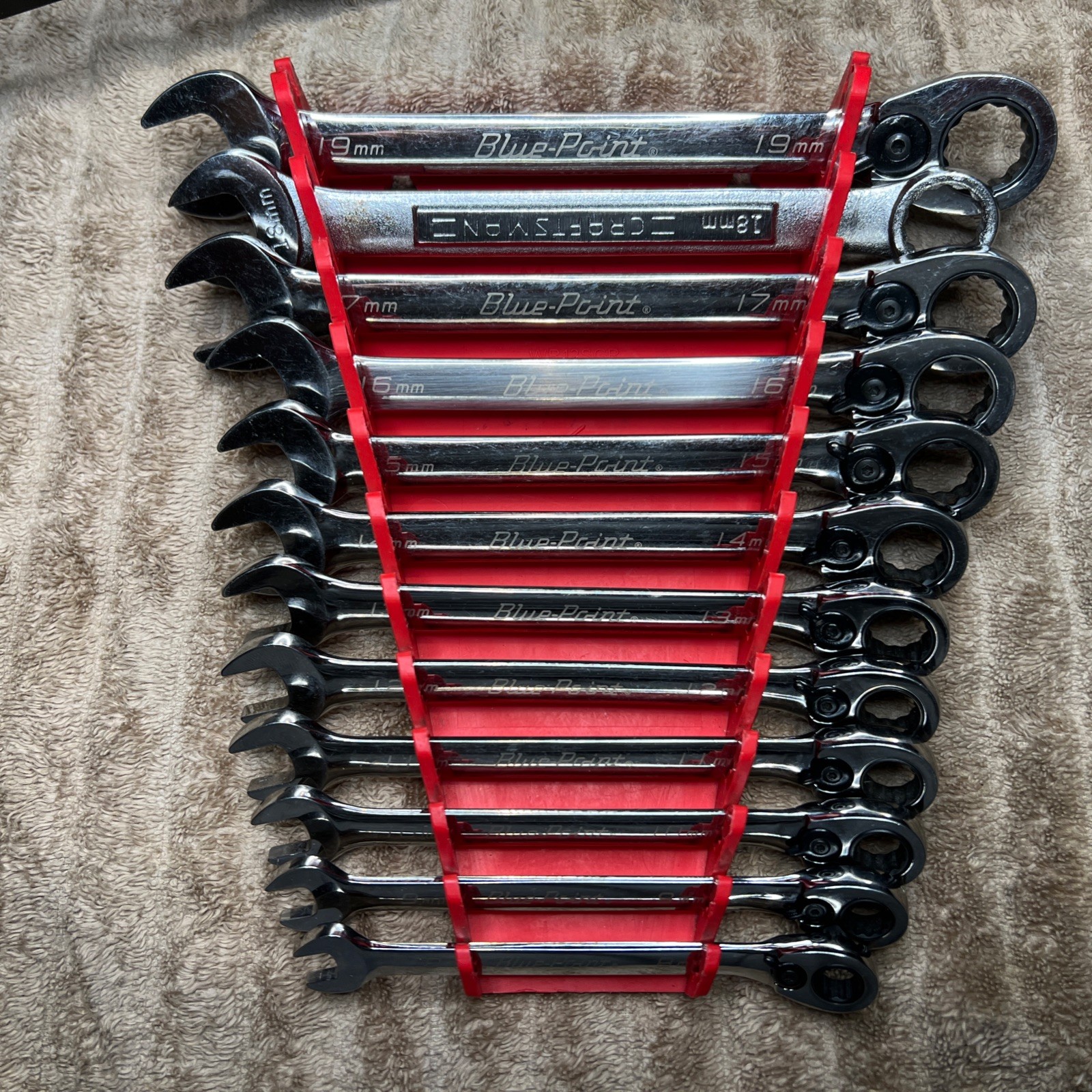 Blue Point BOERM712 11pc Metric Ratcheting Reversible Wrench Set 8-19mm *READ*
