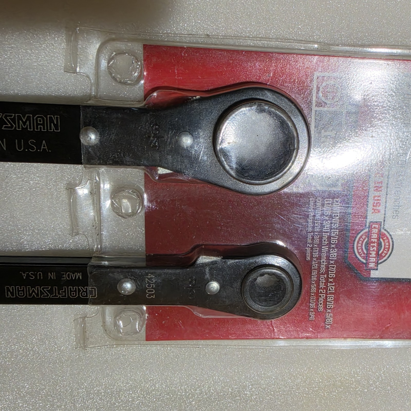 Craftsman USA 4 In One Wrench Set. #42501. 12 Pt, 2 Wrenches 8 SAE Sizes. NOS. A