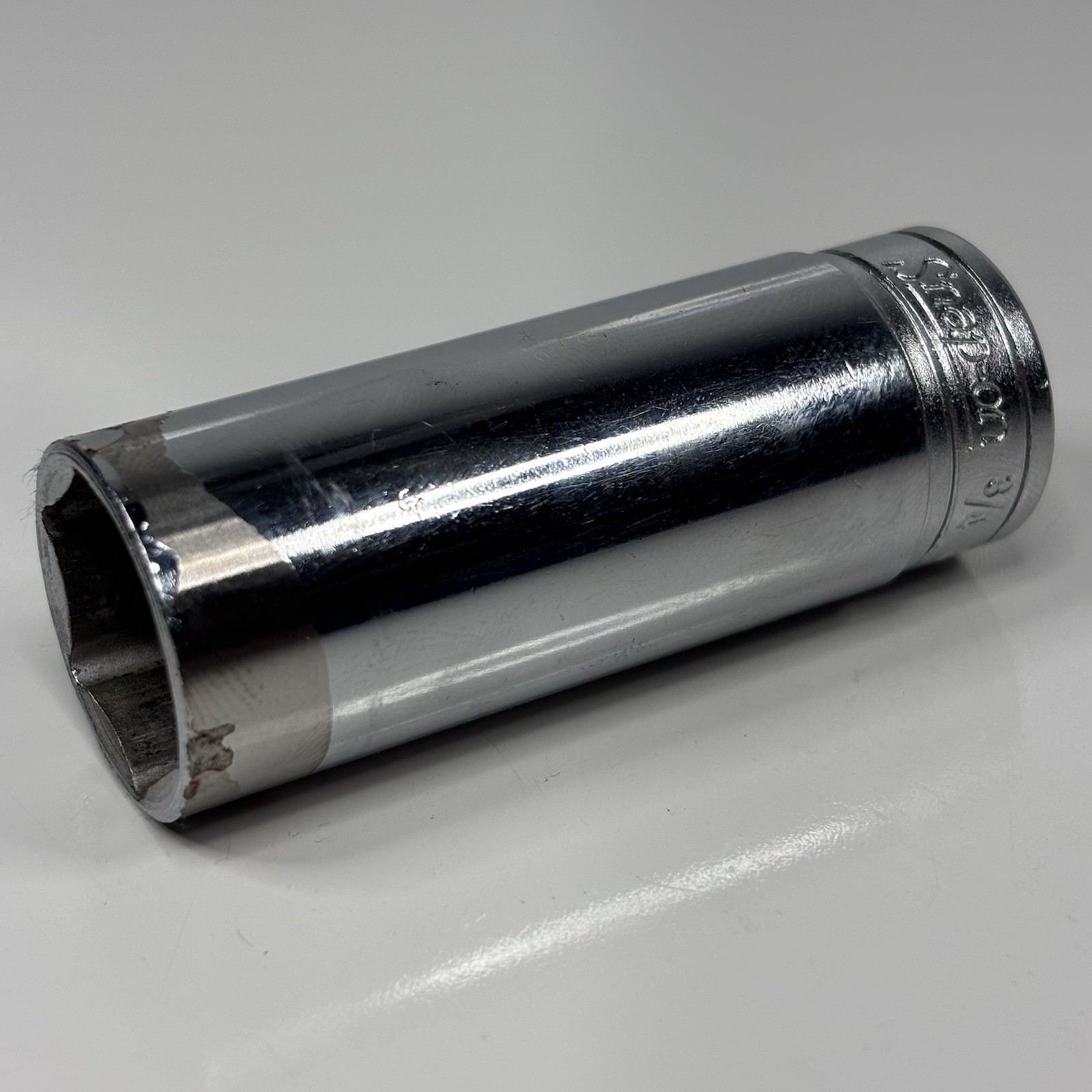 Snap On Tools SFS241 3/8 Dr 6Pt SAE 3/4 Flank Dr Deep Chrome Socket USA VTG