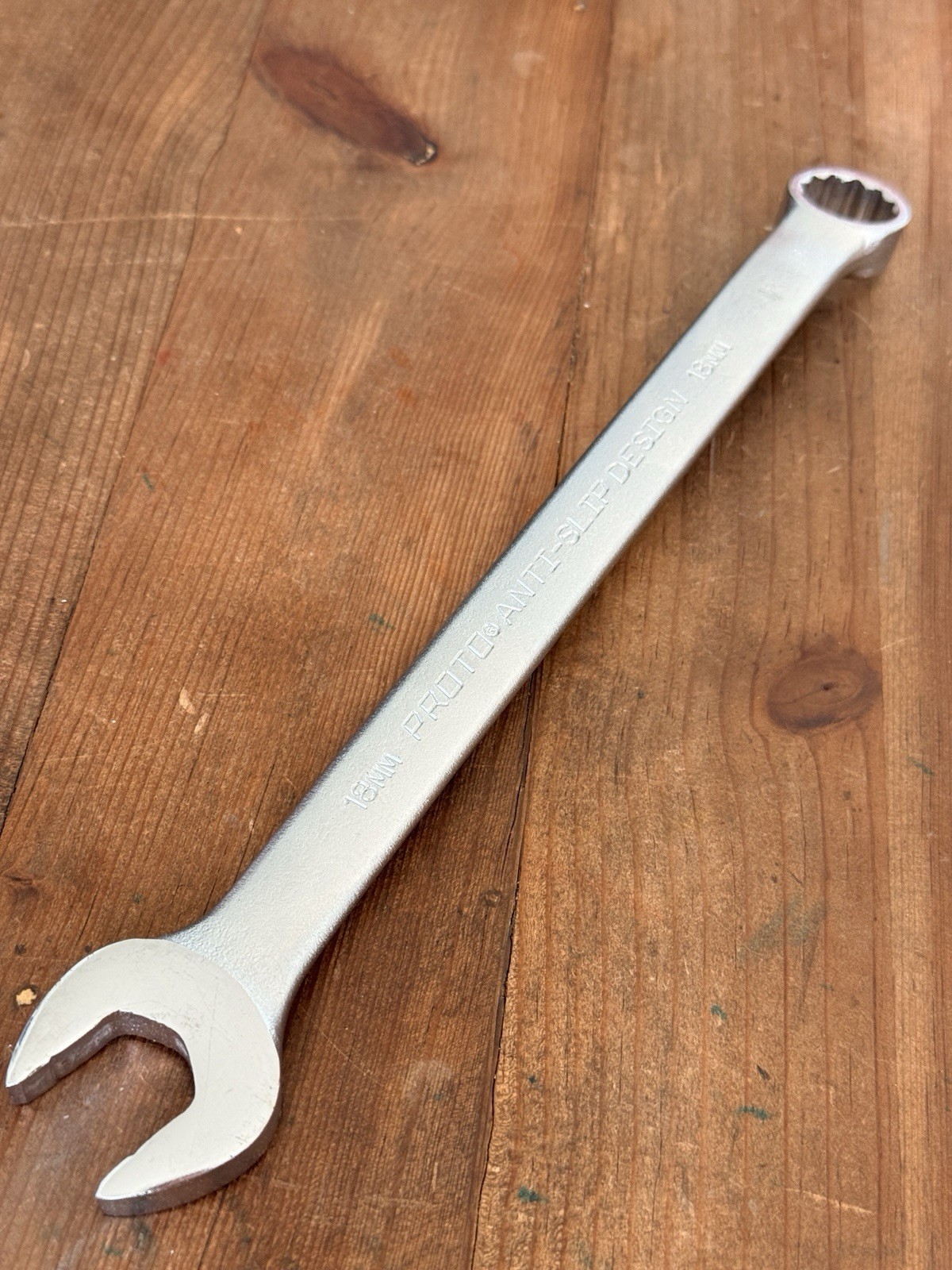 PROTO Professional 1218MASD Combination Wrench 18MM Satin Chrome Metric USA Made