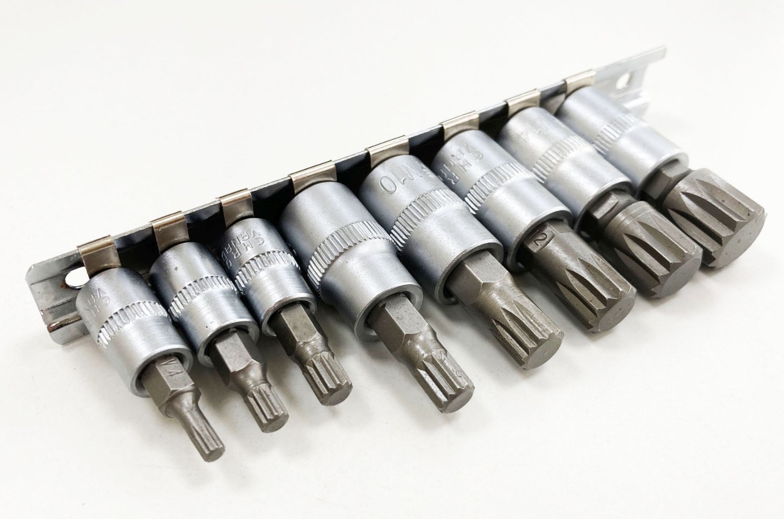 8pc Spline Bit Socket Set 12 Point Triple Square Bits 1/4 & 3/8 Drive M4 – M16