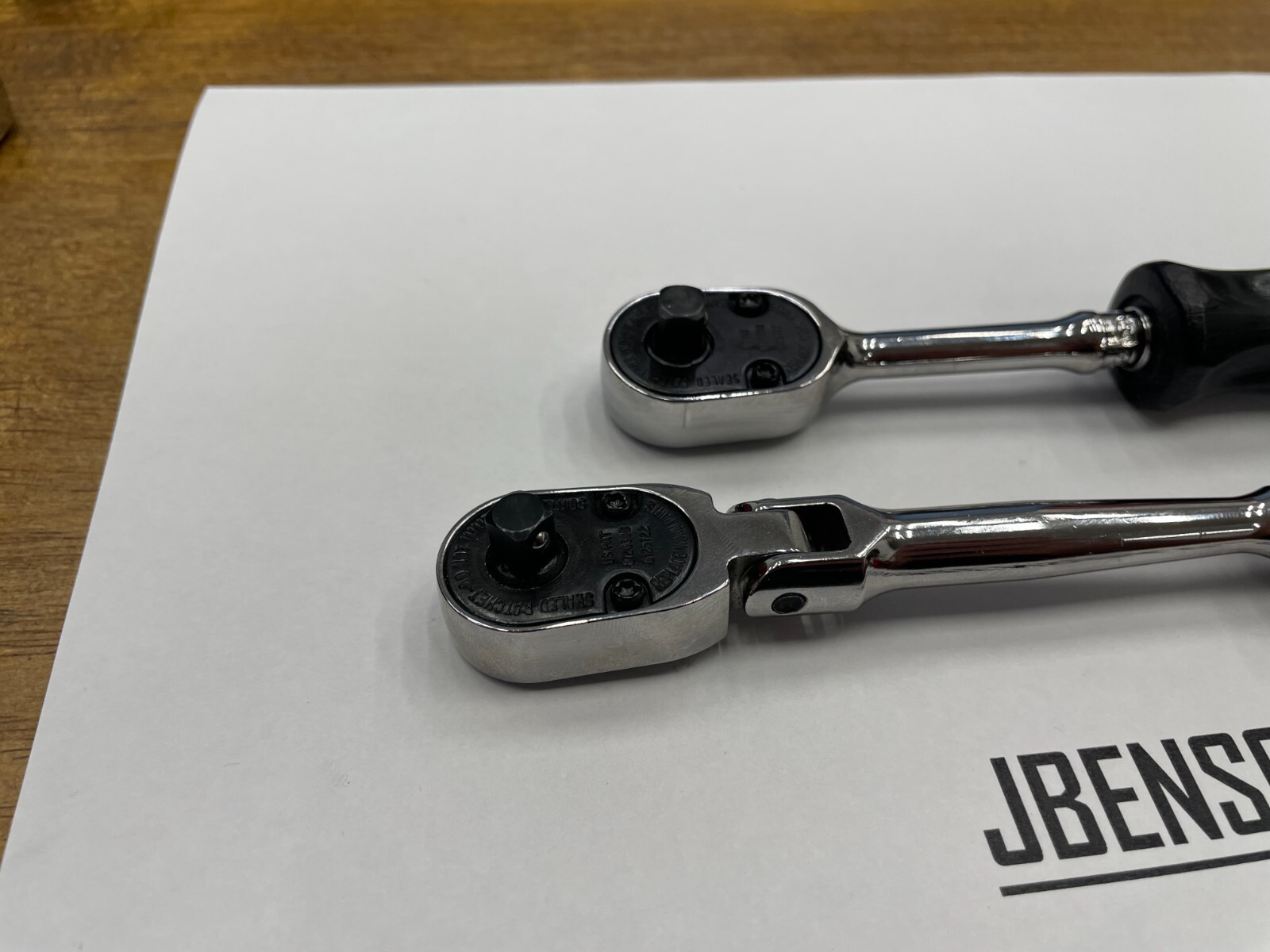 Snap-on Tools USA NEW 2pc BLACK 1/4″ Drive Hard Grip Fixed & Flex Ratchet Set