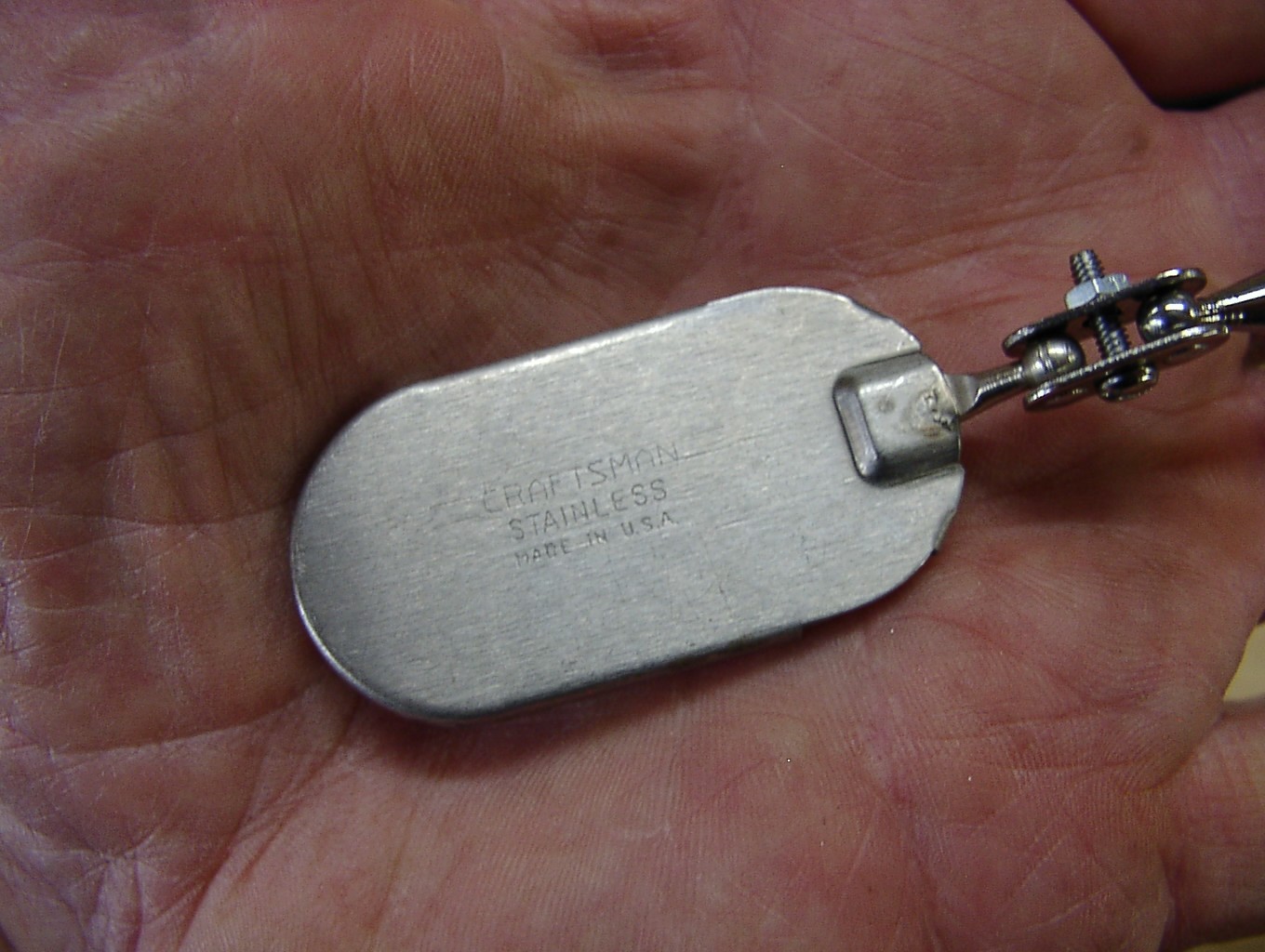 Craftsman Stainless Inspection Mirror Pocket Tool USA 2″ Oval, 8-5/8″ Length,EXC