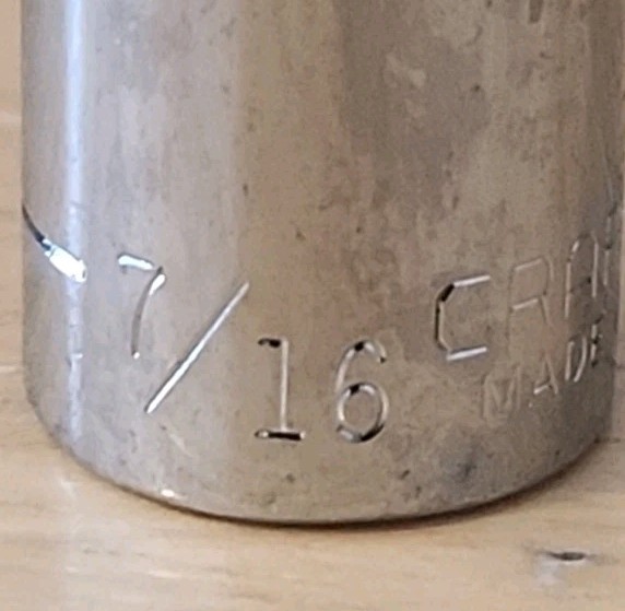 Craftsman Made In USA SAE 6 PT 1/4 Drive Sockets -V-5/16, 11/32, 3/8, 7/16, 1/2
