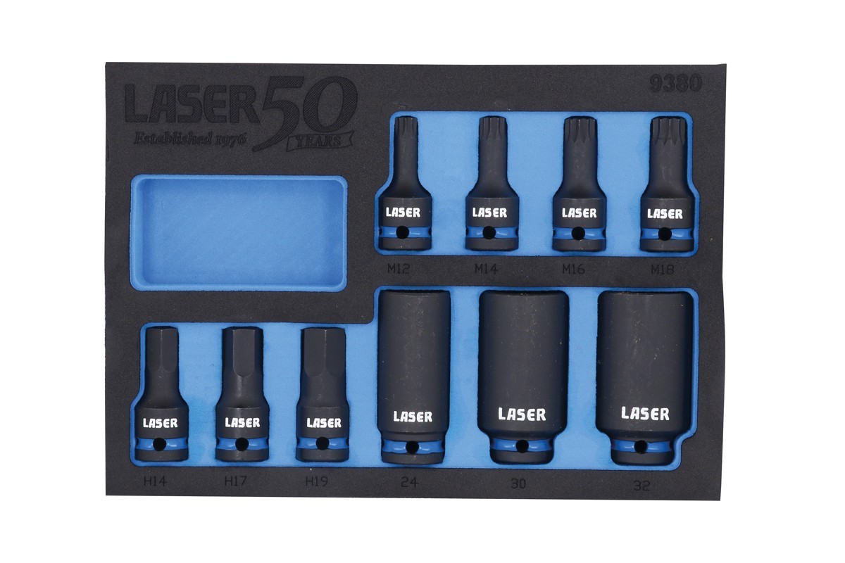 Laser Tools 9380 Hub Nut Socket & Bit Master Set for German Vehicles