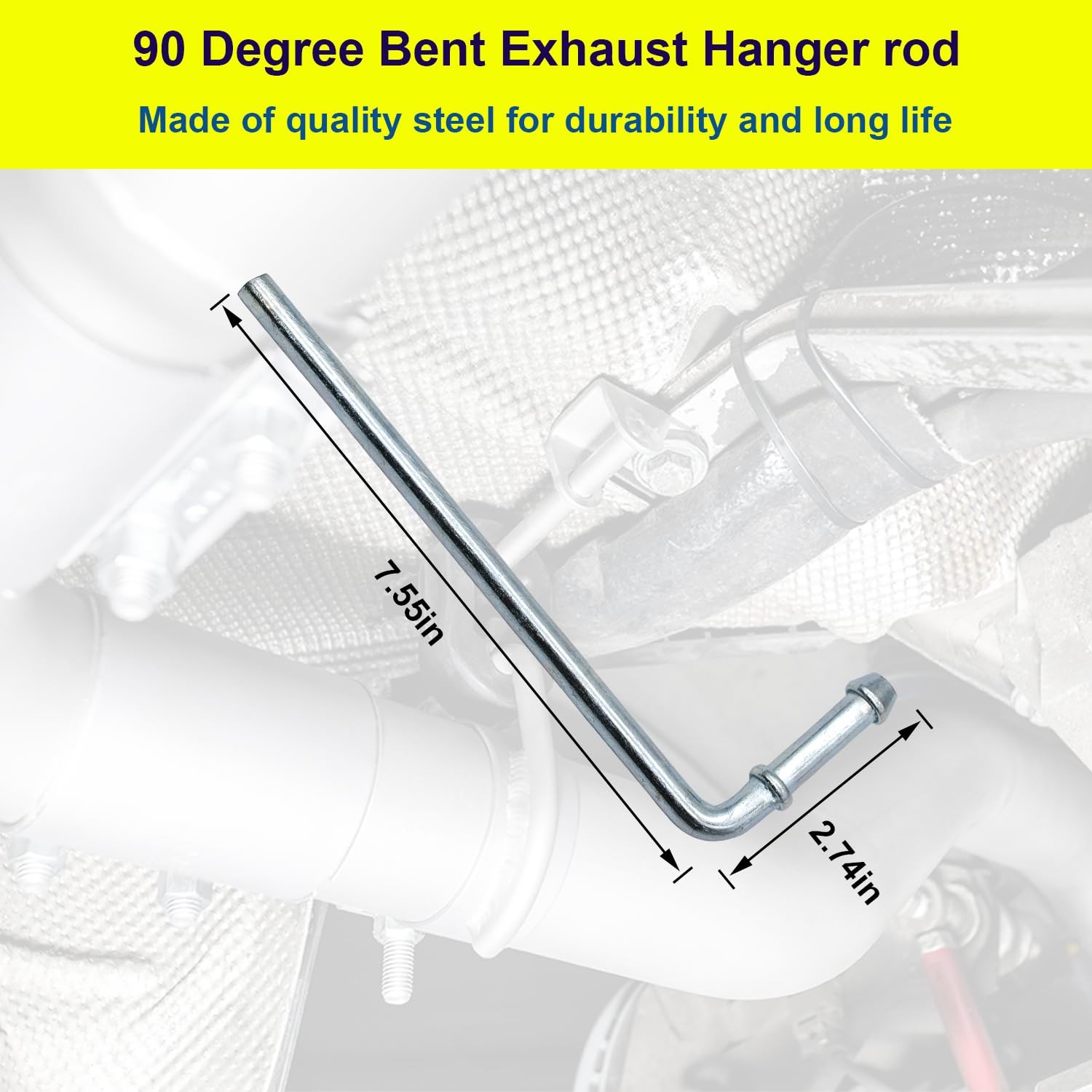 Universal Adjustable Exhaust Hanger, 2 & 4 Holes, 12 PCS, 90° Bend, 0.47″