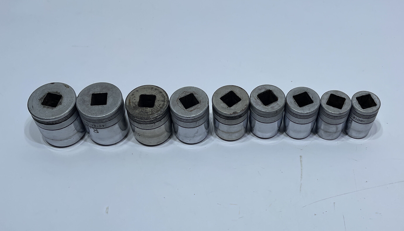 Lot of 9 SK Hand Tools 12 Point 1/2in Drive Socket Set 5/8in – 1-1/8in
