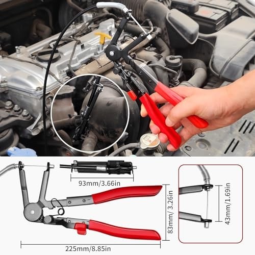 4PCS Hose Clamp Pliers Set – Long Reach Wire Spring, Clic-R, Hose Remover & Flat