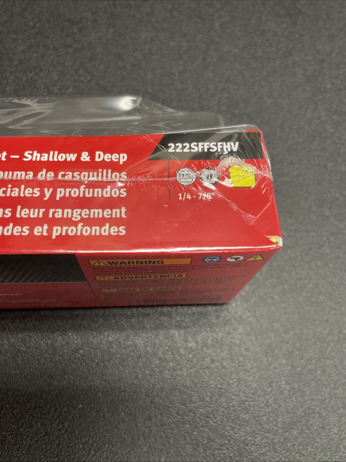 Snap-on Tool 222SFFSFHV 22pc 3/8″dr 1/4-7/8″ Shallow/Deep Socket Foam Set Hi-Viz