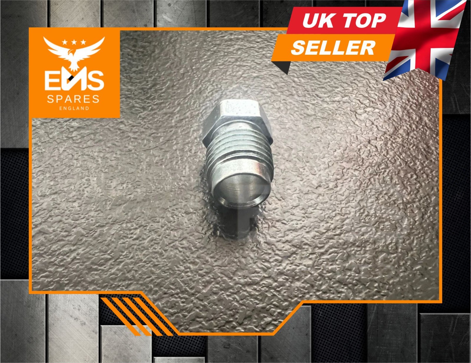 Brake Pipe Male Union Fittings 1/2″ x 20 UNF for 5/16″ Pipe Thread Steel – 5x
