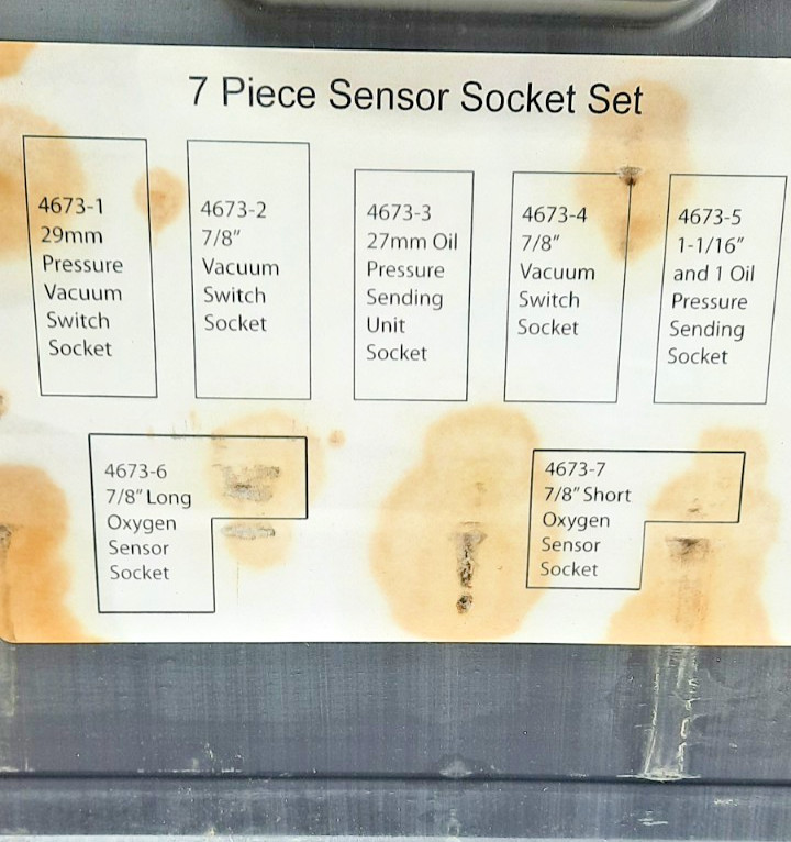 Cornwell HRC4673 7pc Oxygen Sensor Socket Wrench Kit O2 Oil Pressure Set