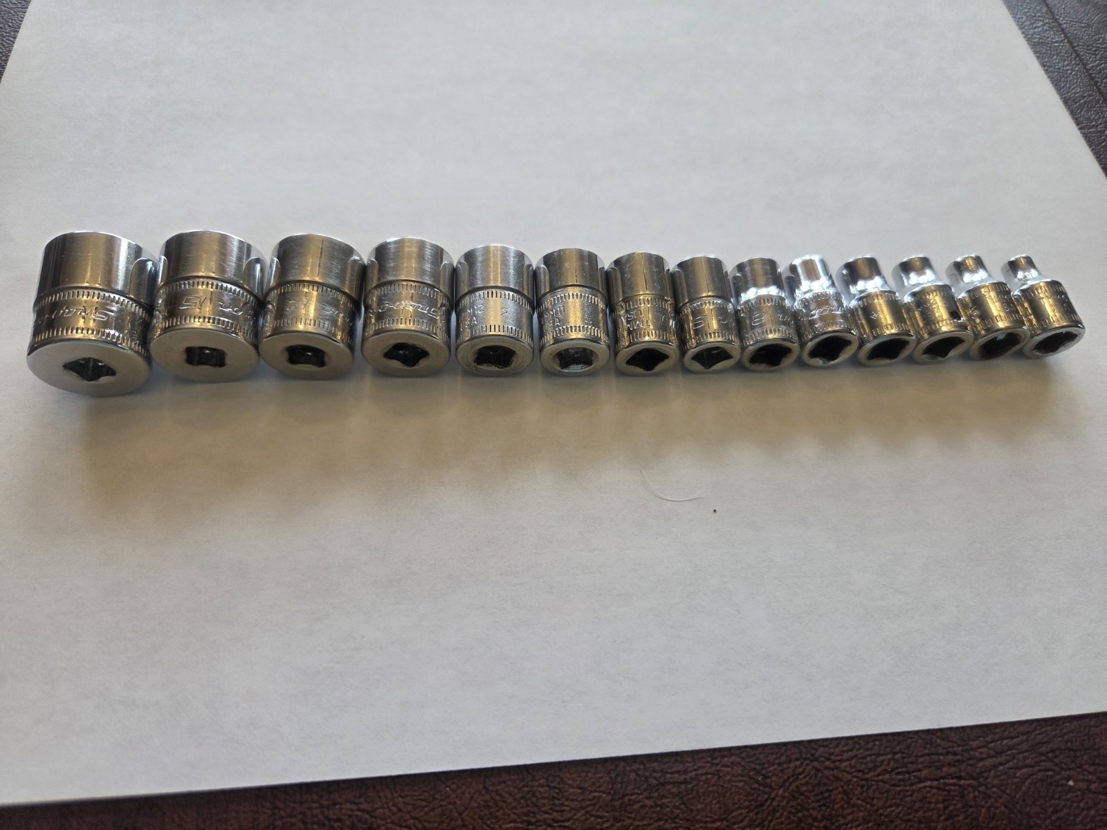 Snap On 14 Piece 1/4″ Drive Metric Shallow 6 Point Socket Set 4mm Thru 16mm