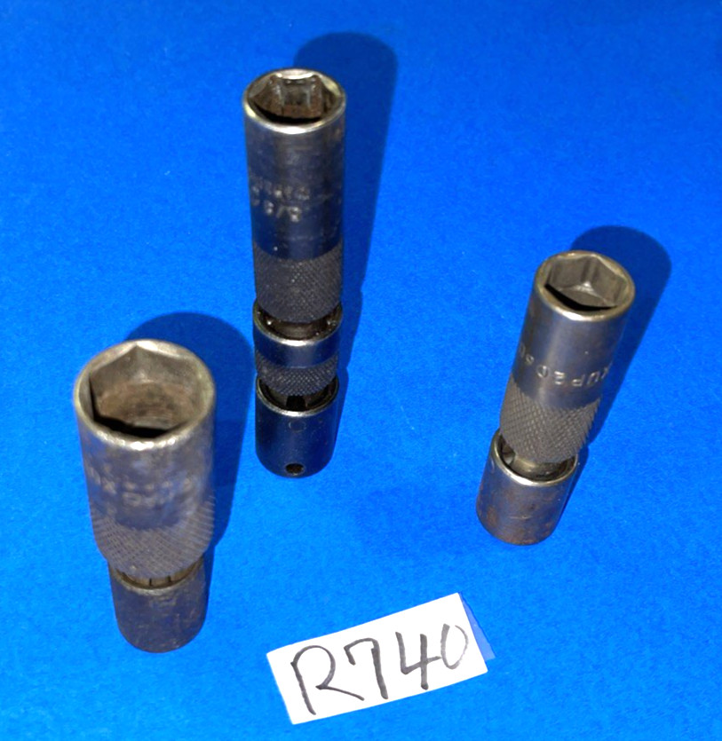 MAC TOOLS 3 PC. 3/8 DRIVE IMPACT SAE. SPARK PLUG UNIVERSAL, DOUBLE JOINT SOCKETS