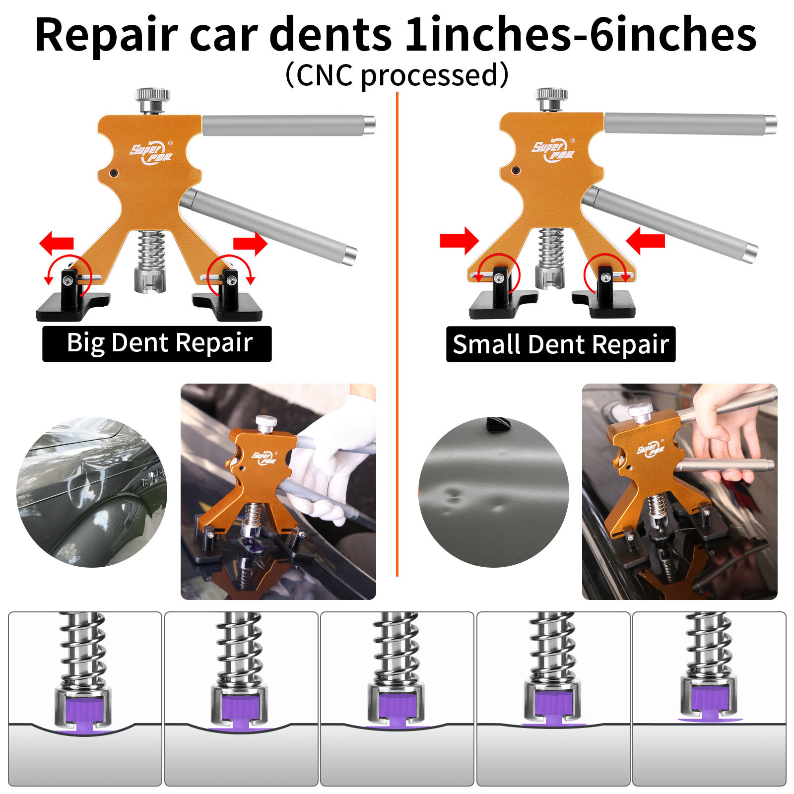120pcs PDR Dent Repair Kit Paintless Dent Removal Tools Dent Puller Kit for Car