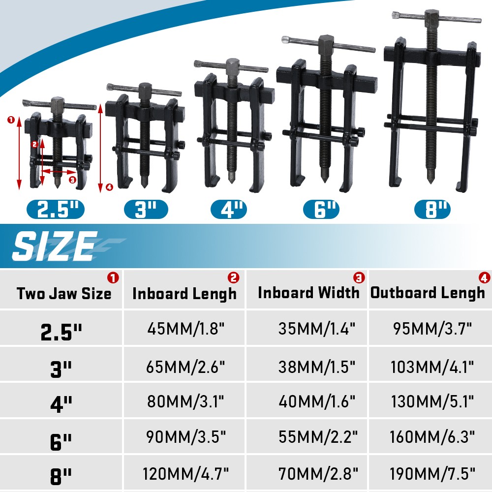 3» Two Jaw Bearing Gear Puller Remover Tool Separate Lifting Device Extractor