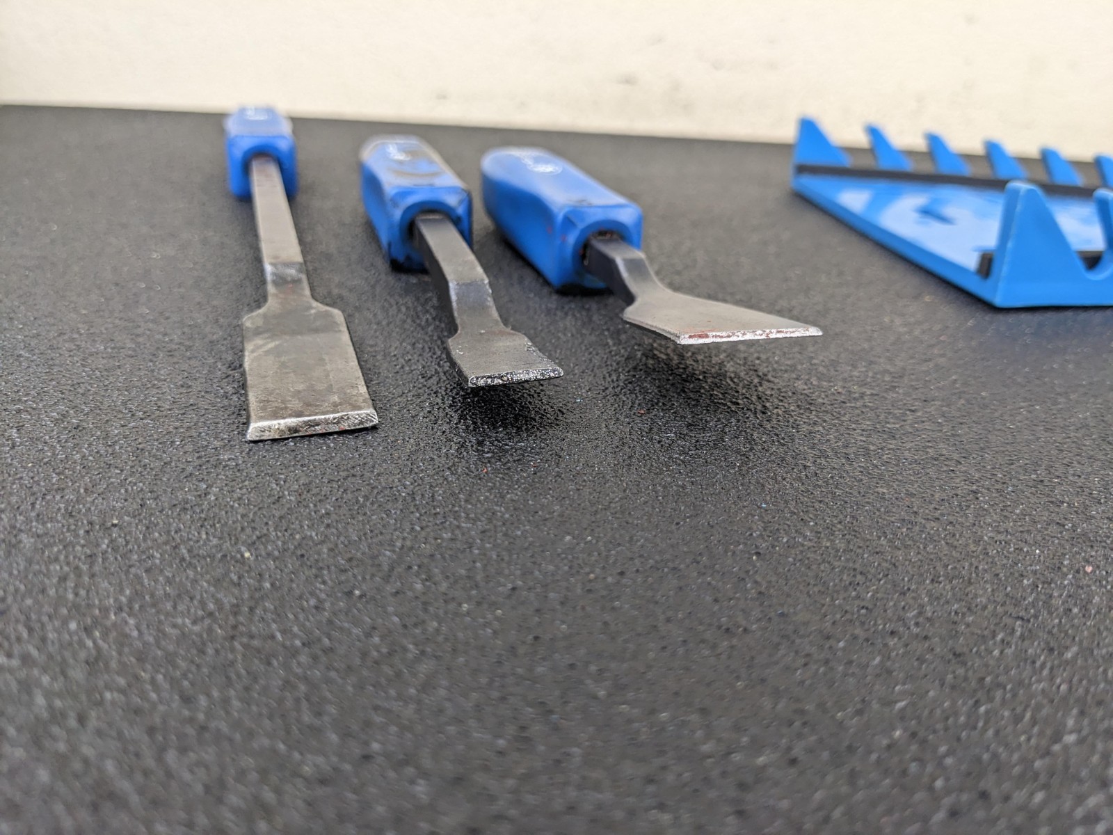 #bn963 Cornwell Tools USA CS Classic Blue Hard Handle Carbon Scraper Set