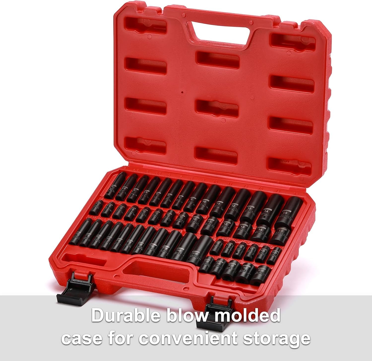 50Pcs 1/4″ Drive Master Impact Socket Set 6-Point, Sae/Metric Standard/Deep,Cr-V