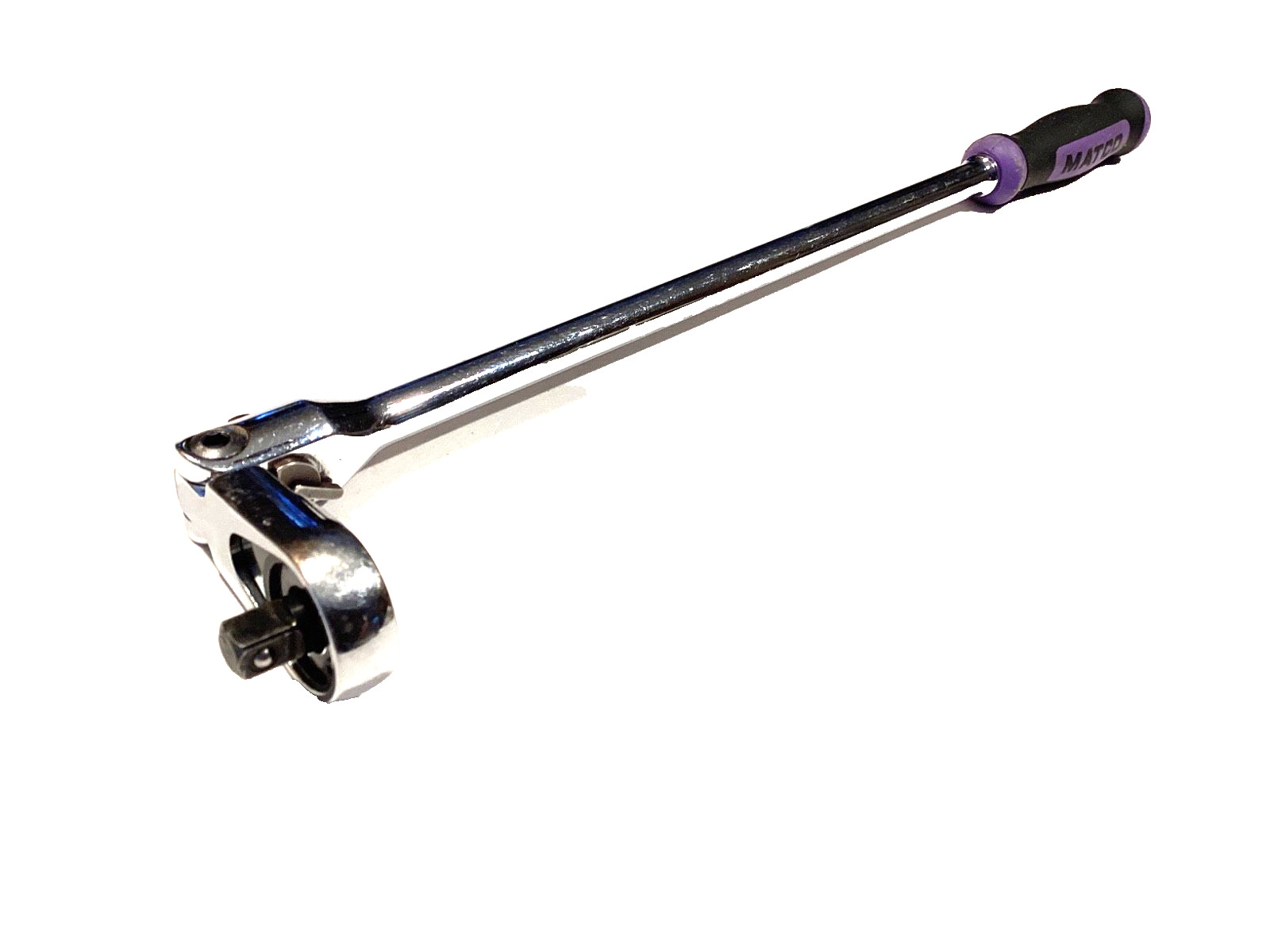 Matco Tools 1/4” Drive Purple Soft Grip EXTRA Long Snap Lock Flex Head Ratchet