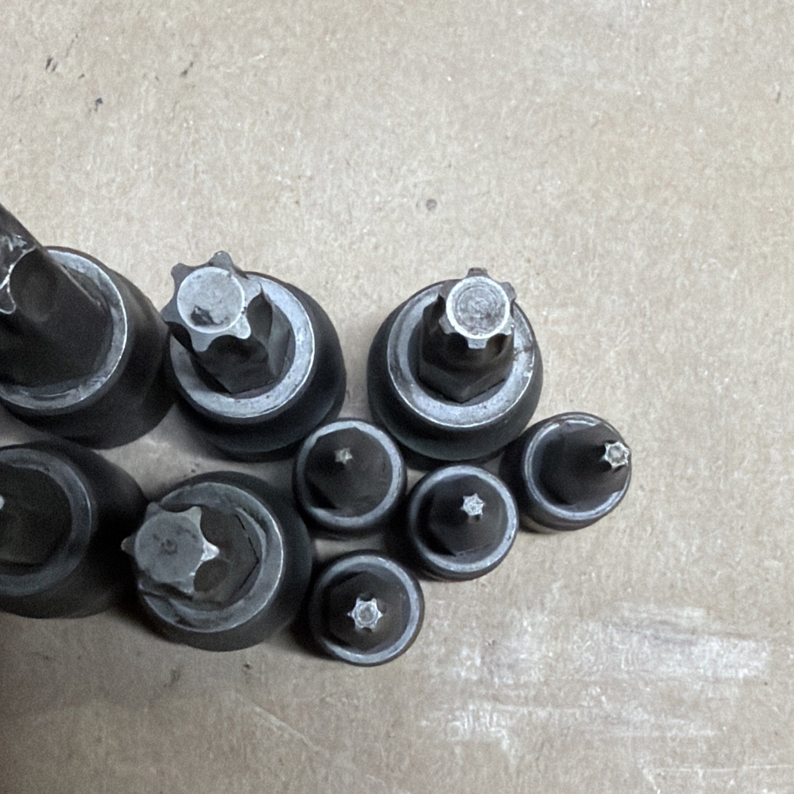 OTC Torx Bit Sockets Lot of 11 T(70,60,55,50,47,45,40,15,10,8,6) Used Lot