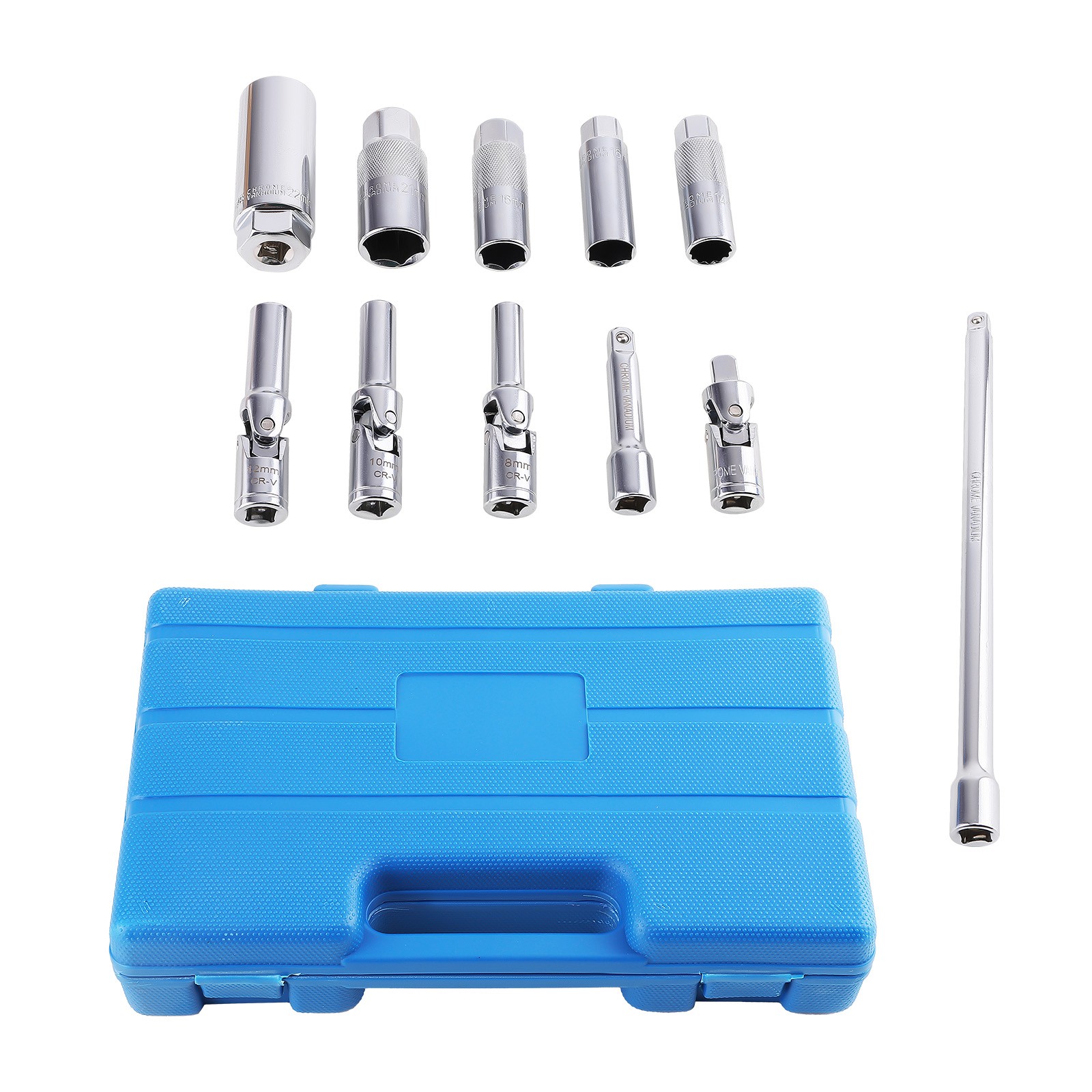 3/8″ Drive Spark Plug Socket Set 14 16 21mm Glow Plug 8-10 12mm Oxygen Sensor
