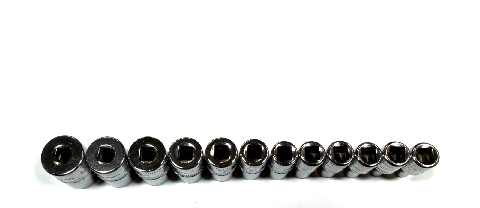 New Snap-on™ 1/4″ drive 5 thru 15 mm 6-point Shallow Socket Set 112TMMY Unused