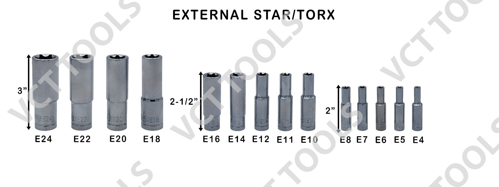 60pc Master Deep Extra Long Socket Set, Tamper, Torx, Torx Plus & E-Torx Set