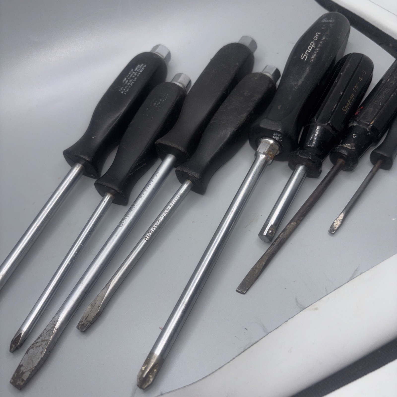 Vintage Snap-On & Chrome-Vanadium Screw & Socket Driver Lot Of 8, 4 Of Each Rare