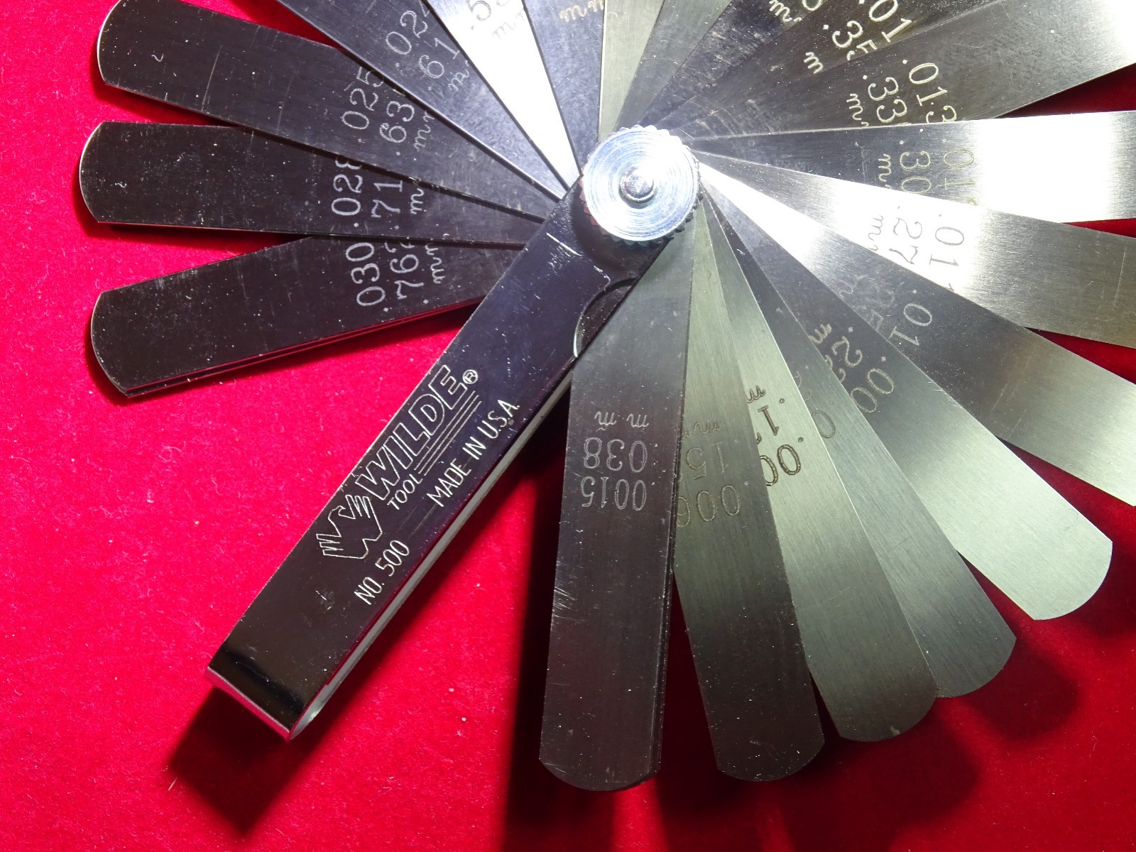 WILDE TOOL #500 USA MADE Master Feeler Ignition Gauge 25 Blades .0015 to .035