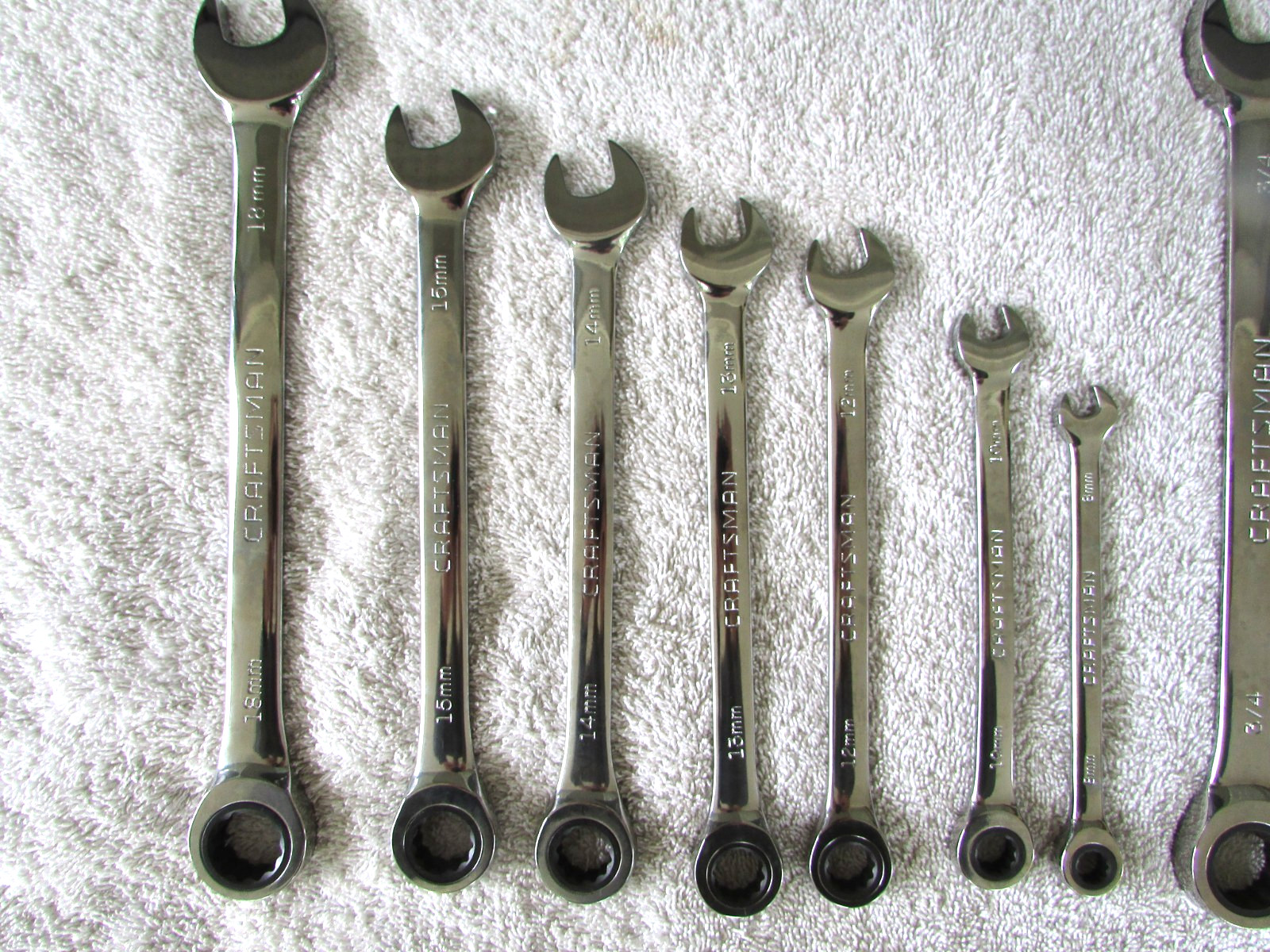 Craftsman 14 pc Wrench Set ~7 A-AE SAE~ 7 A-AF Metric Polished Chrome Ratcheting