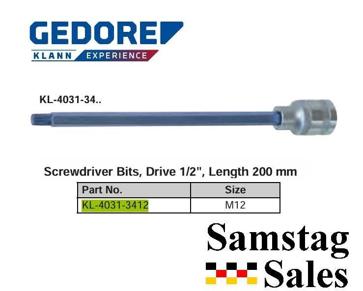 Gedore Klann Experience KL-4031-3412 Socket XZN-12 Triple Square Extra Long