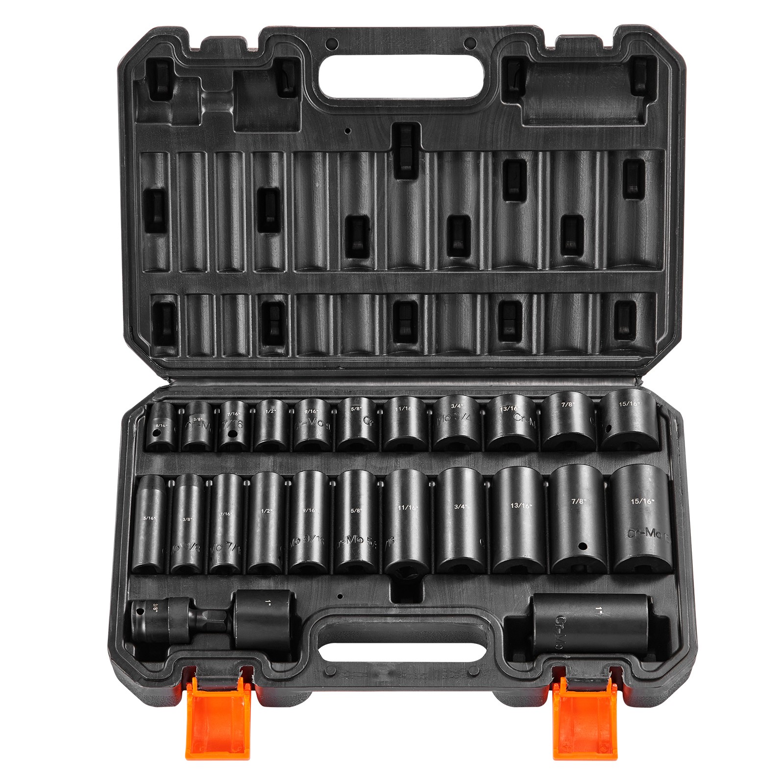 Uimoso Impact Sockets Set 25pcs 6-Point 3/8in Drive Bit Ratchet Tool Kit Case