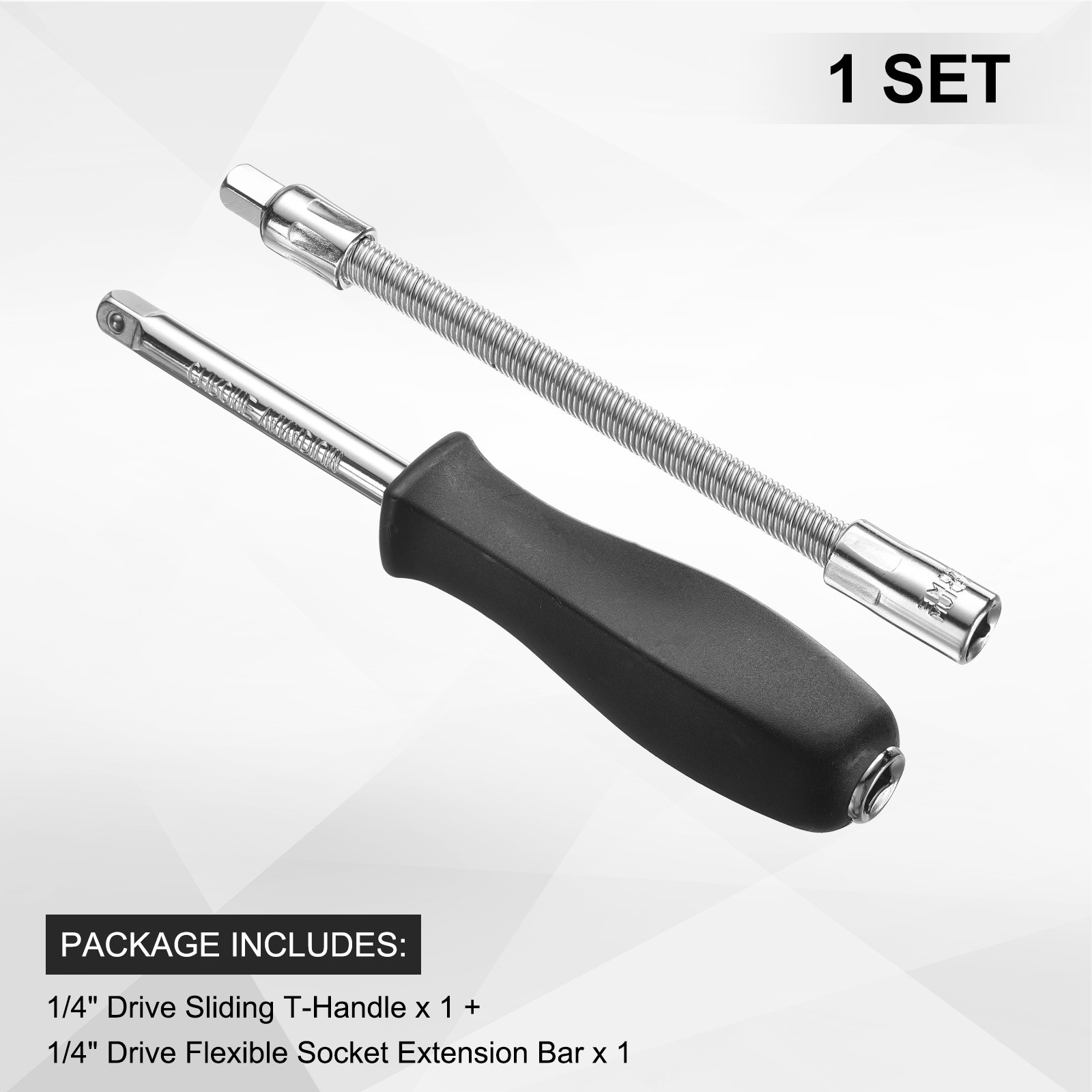 2pcs 1/4″ Drive Spinner Handle w/ 1/4″ Drive Spring Flexible Socket