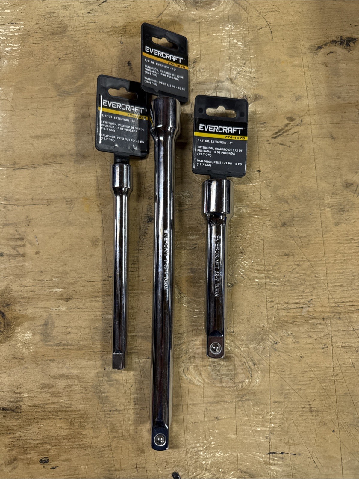 Evercraft 3/8” And 1/2” Drive Extensions Hand Tool Model 774-1476-1670-1675 New