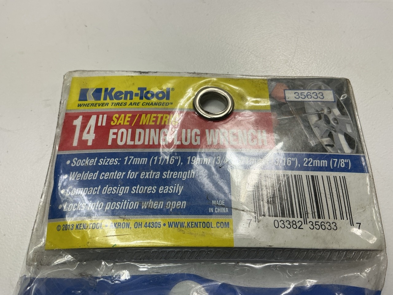 Ken Tool 35633 Folding Chrome Plated Passenger Car 4 Way Lug Wrench