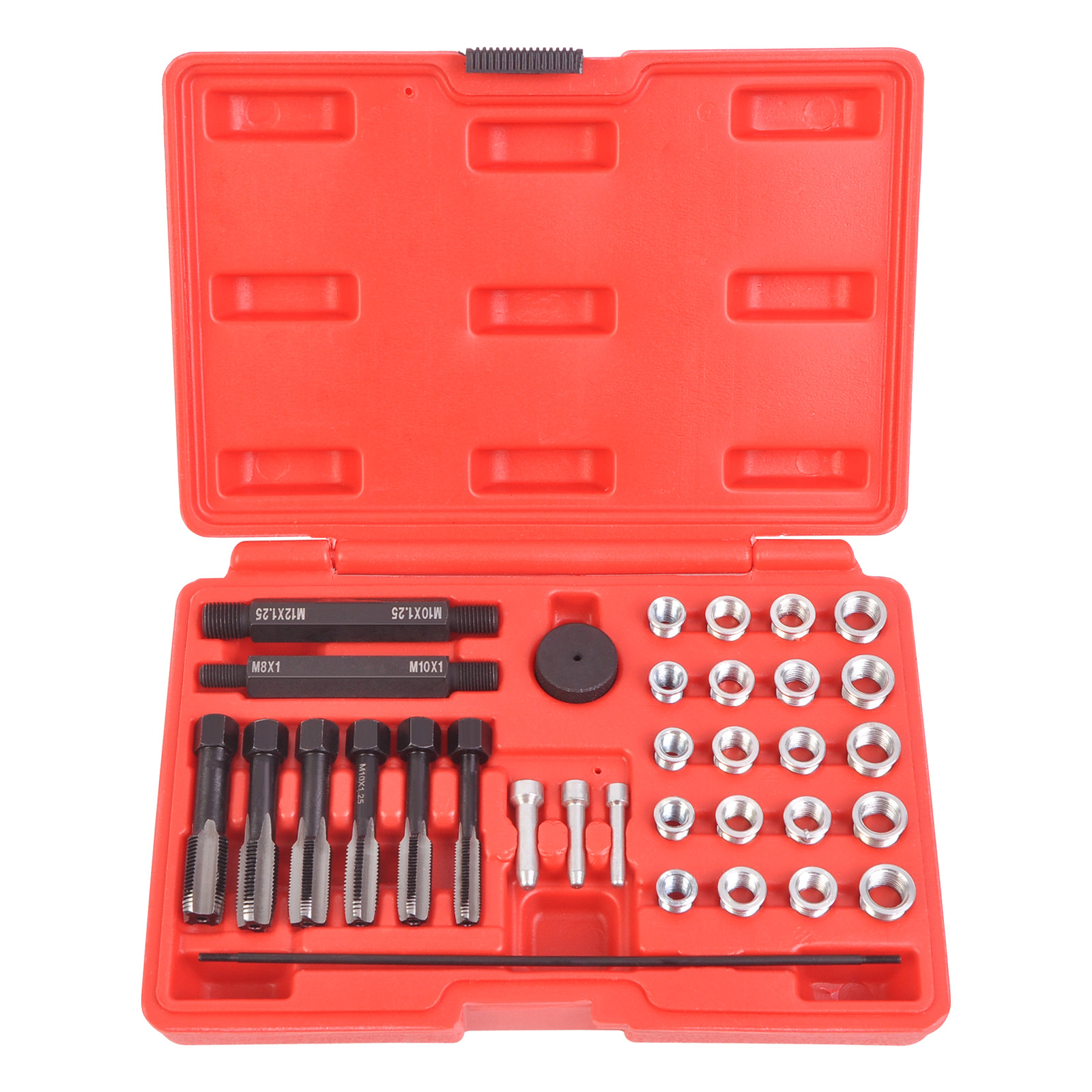8mm 10mm 12mm Metric Glow Plug Cylinder Head Thread Repair Tool Kit Set 33PC