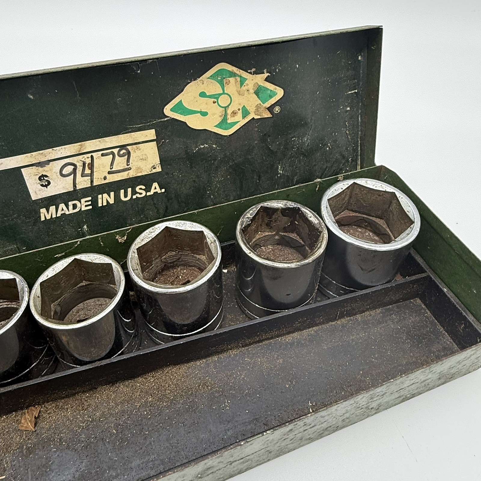 SK Professional Tools 16 Pieces Set 4116-6 Drive Socket Set 1/2” + Metal Case