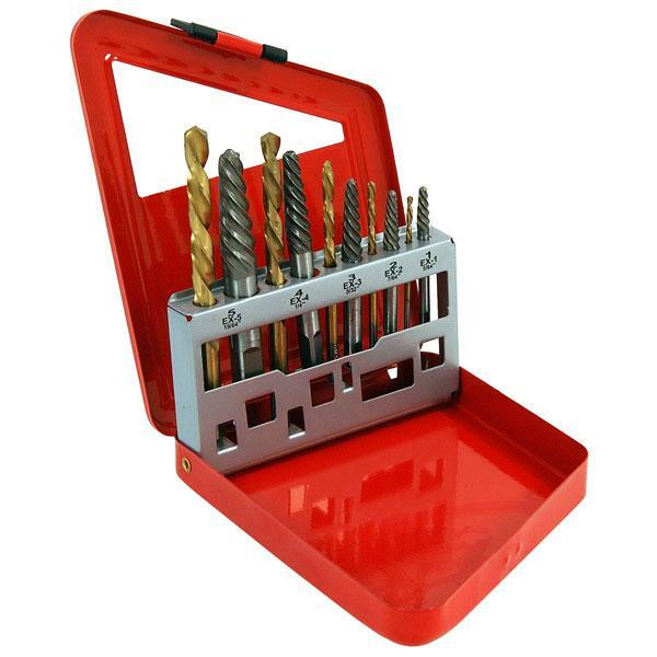 Screw Bolt Stud Extractor Drill Set Left Hand Drills Remove Rusted Corroded 5273