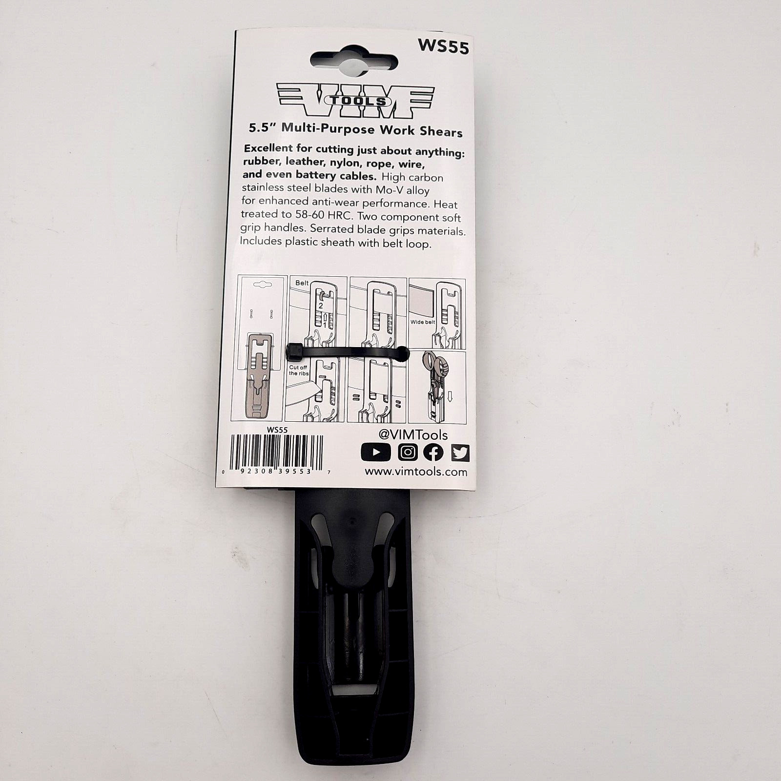 Vim Tools WS55 – Multi-Purpose Work Shears with plastic belt sheath