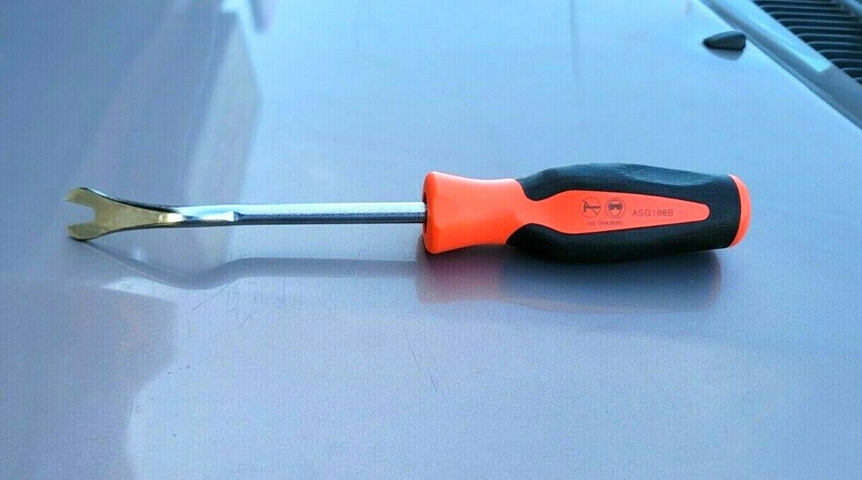 New Snap-On Trim Pad Clips Removal Fork Tool Orange & BLACK Soft Handle ASG186B