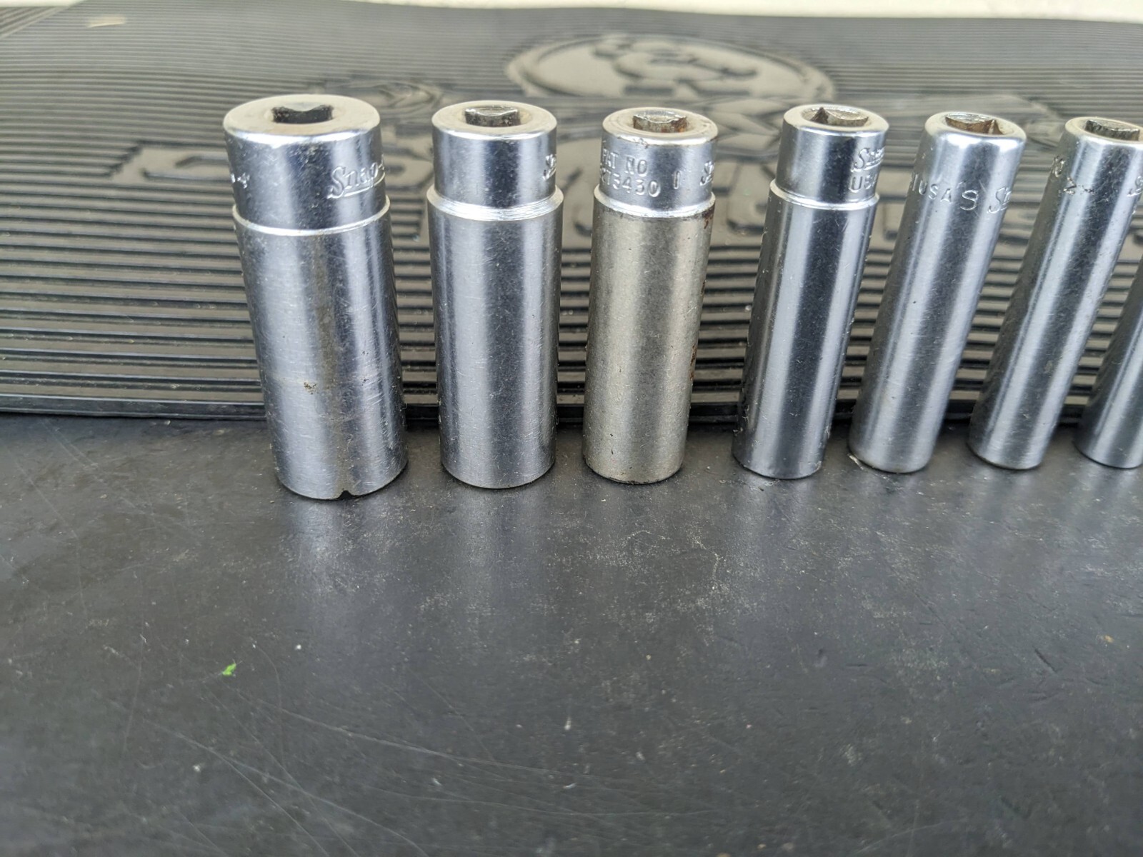 #bg158 Snap On Tools 1/4″ Drive 10 Pc SAE Deep 6 Pt Socket Set 110STMY
