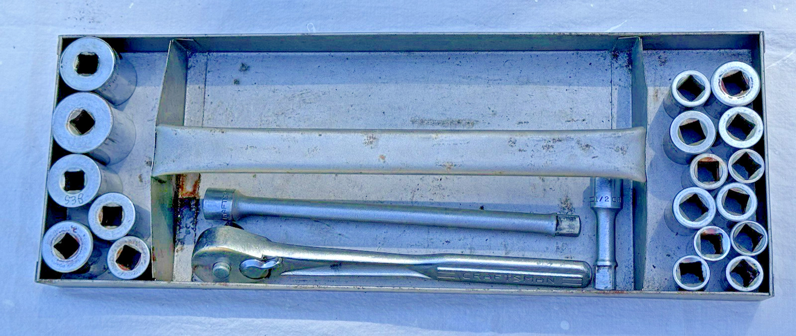 Craftsman Socket Set Vintage 70s 80s V-Series 1/2” Drive 21 Pieces Mechanic Tool