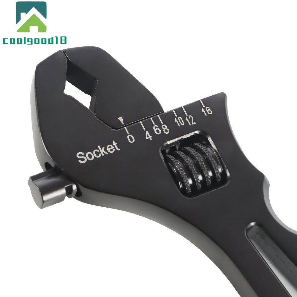 Adjustable Wrench Black Aluminum Tool Spanner for Hose End Fitting 3AN-16AN