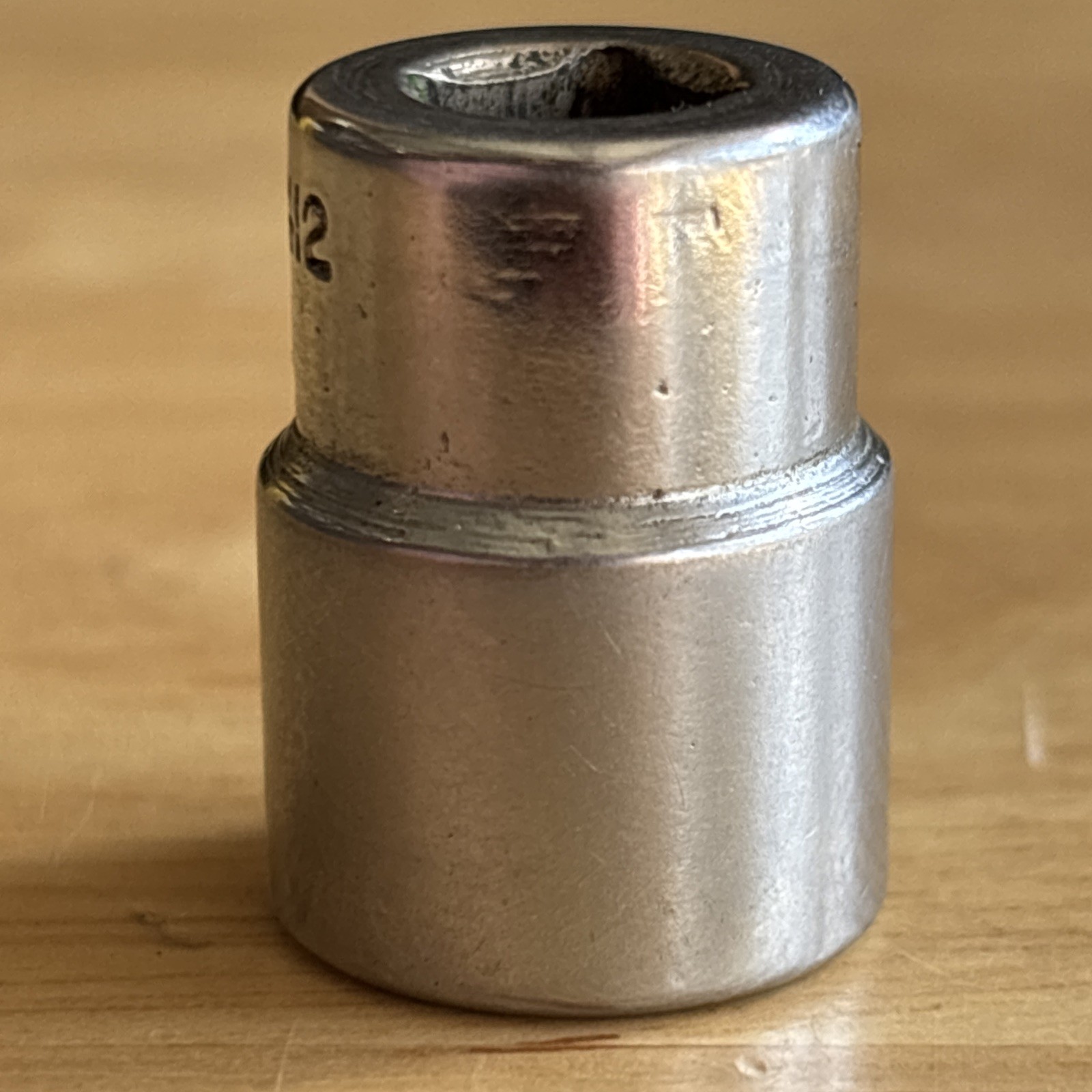 Snap On 3/8″ Shallow Socket 1/4″ Drive Double Square 8 Point MV412 Vtg USA