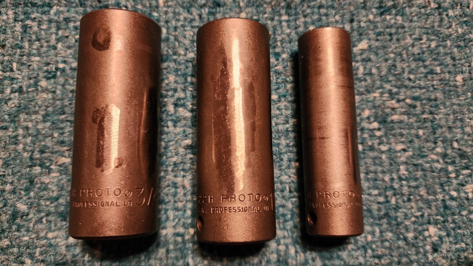 3 Proto Professional USA 3/8″ Dr Deep Impact Sockets 6-pt, 1/2″, 11/16″, & 3/4″!