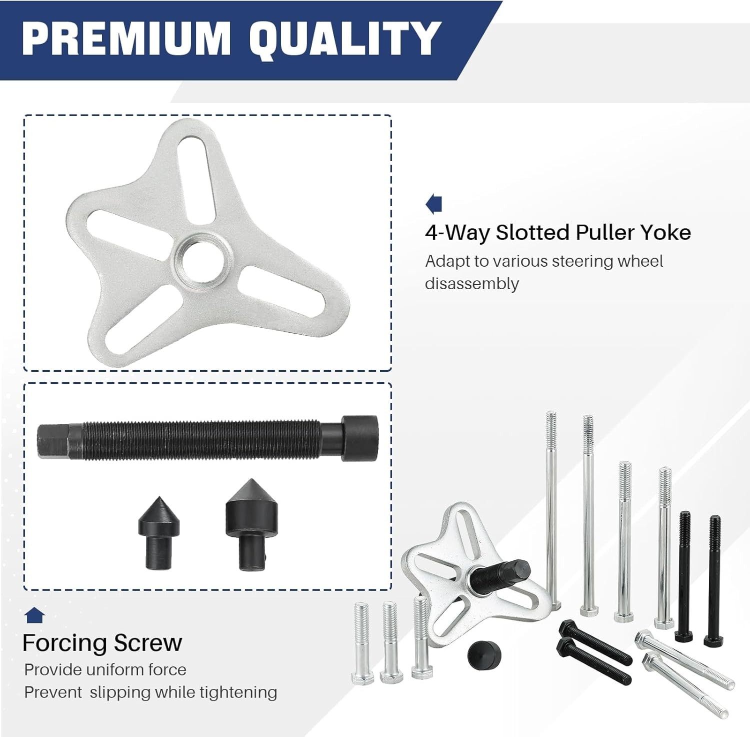 Harmonic Balancer Puller Set, 46 Pcs Flywheel Steering Wheel Puller Kit Gear …