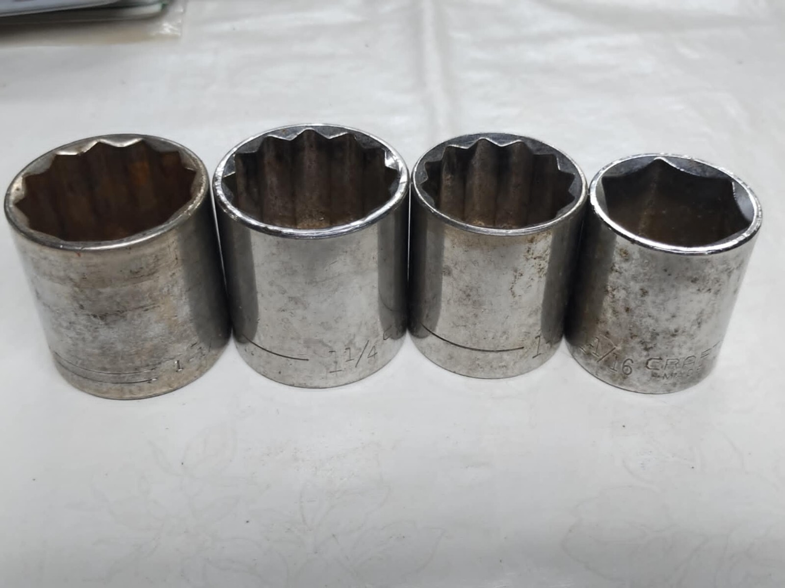 Craftsman Sockets (2) 1 1/4, 1 1/8, 1 1/16 Preowned