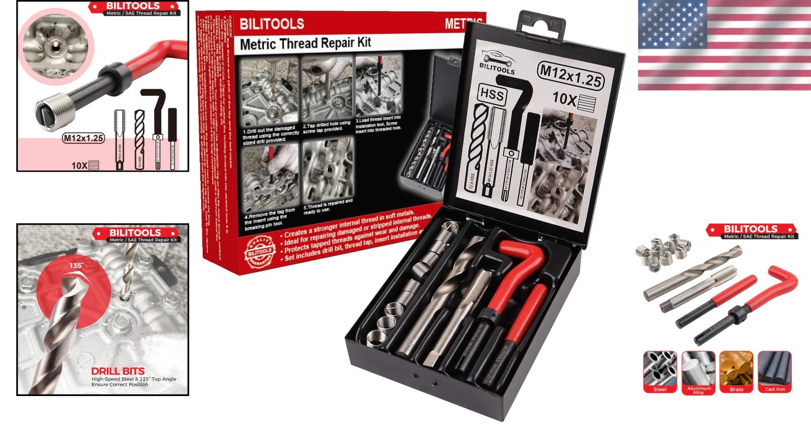 Ultimate M12x1.25 Thread Repair Kit – Stainless Steel Inserts & Tools Included