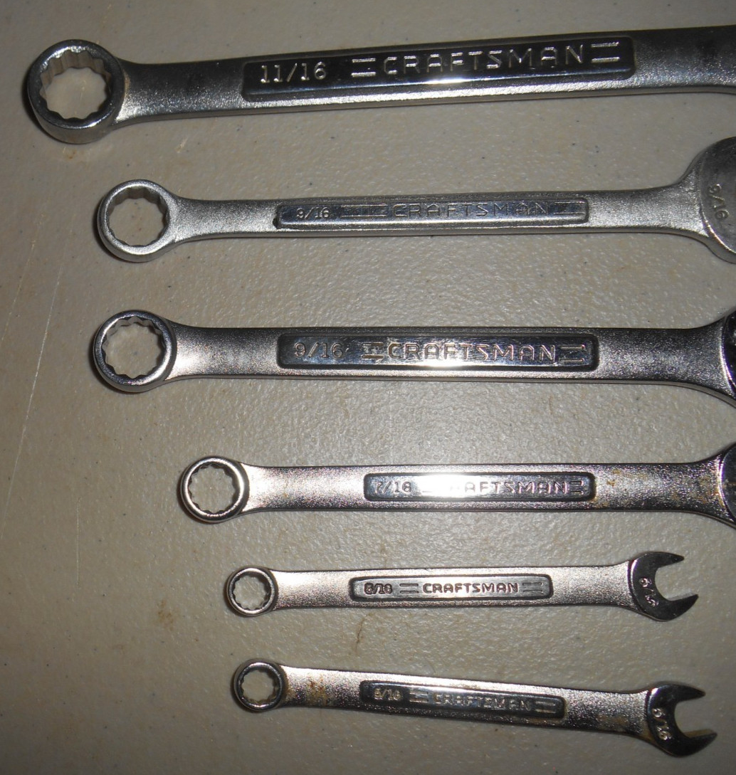 Lot of 9 Craftsman Wrenches VA – V – VV Series All Forged In USA