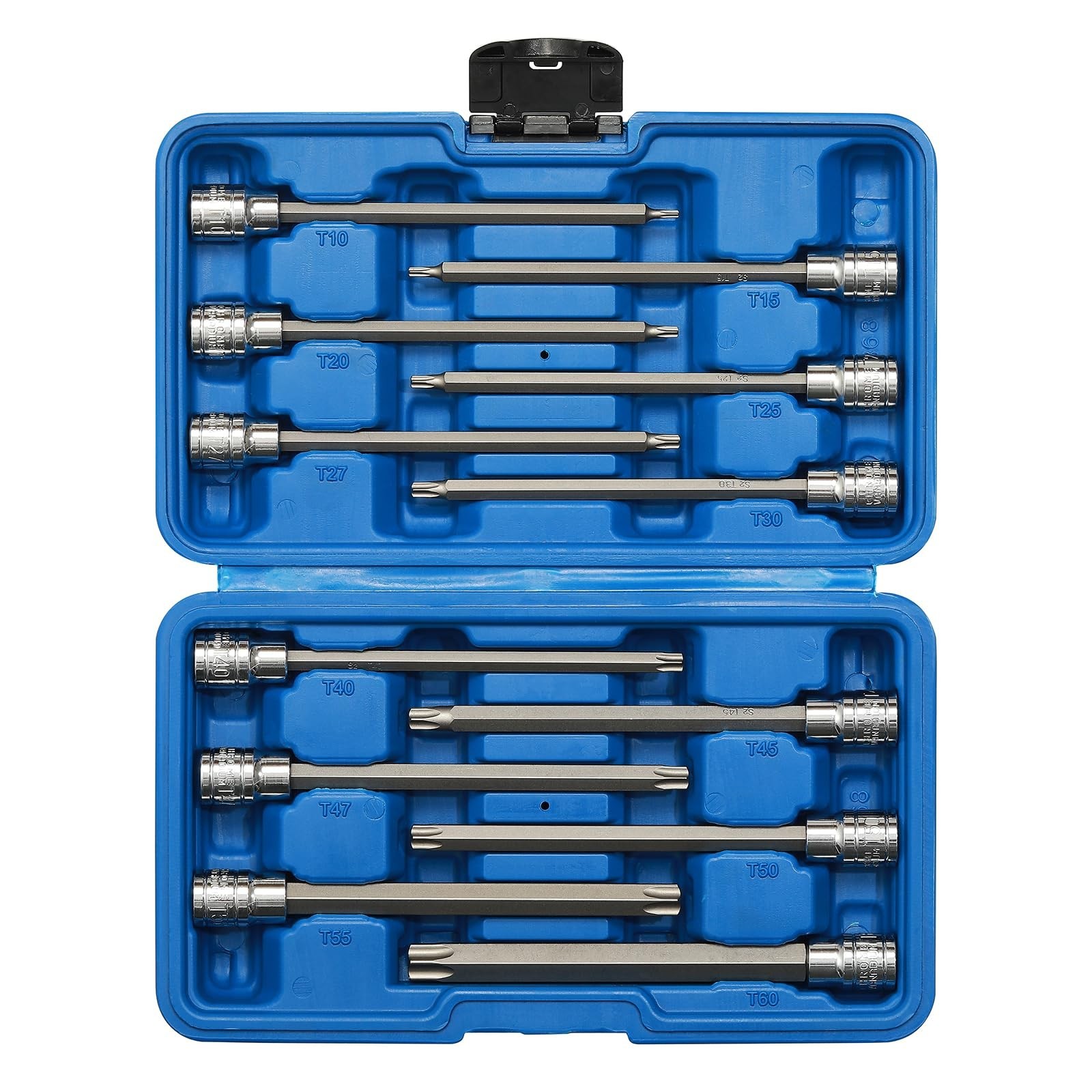 12PCS 3/8″ Drive Extra Long Torx Bit Socket Set, CR-V, S2 Steel, 5.9″ Length