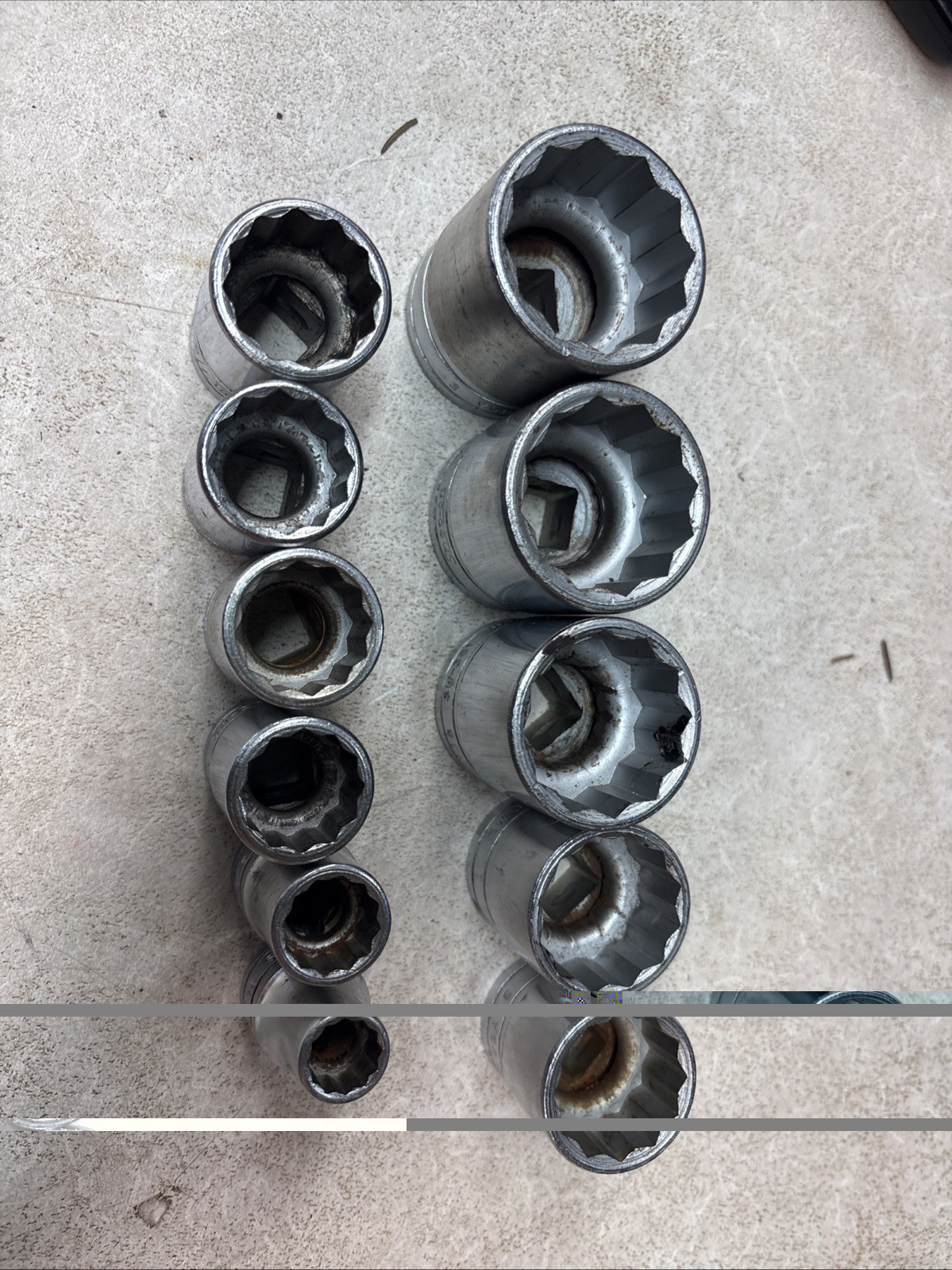 11 Snap-on SW 401 – 141 Socket Set Sae 12 Point 1-1/4″ to 7/16 1/2″ Drive